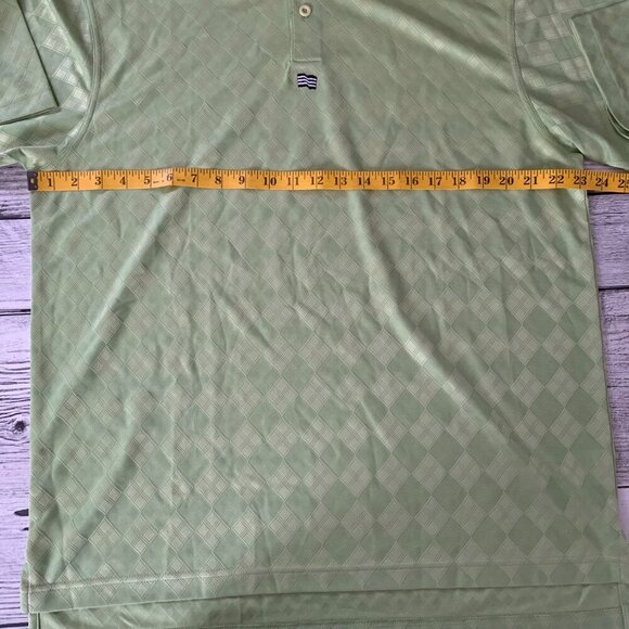 Adidas ClimaCool Green Diamond Print Golf Polo Shirt - Picture 6 of 8